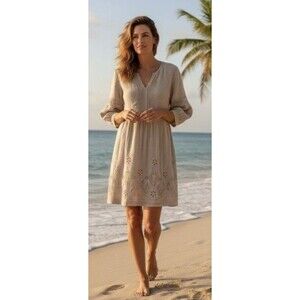 Tommy Bahama Women's St. Lucia Linen-Blend Coverup Dress -Twill NWT $148.00  XS